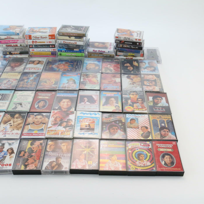 Vintage Lata Mangeshkar Huge Vast Collection Bollywood Indian Cassette Tapes Lot - Very Good - Attic Discovery Shop