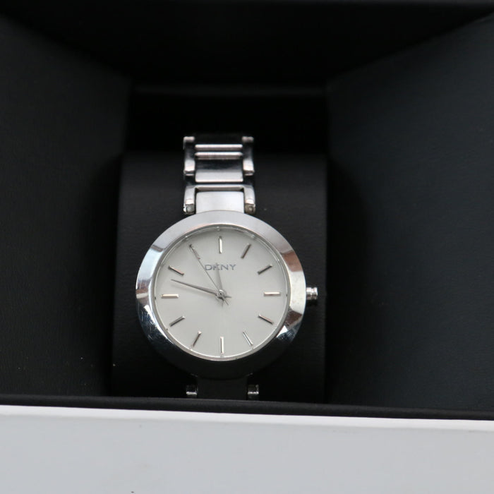 DKNY Silver Chronograph Debenhams Stainless Steel Quartz Jewel Watch - Good - Attic Discovery Shop