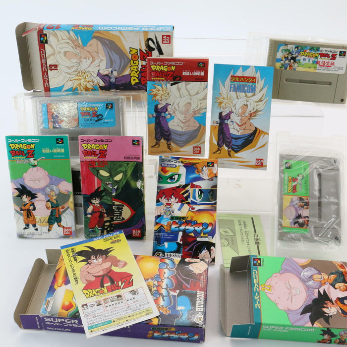 Super Famicom Games Bundle Bomberman Dragon Ball Z Including Rare Original Games - Very Good - Attic Discovery Shop