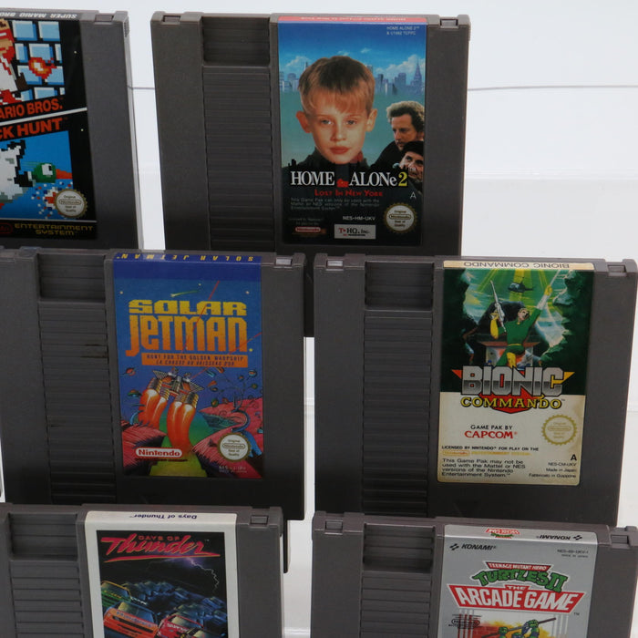 X8 NES Games Bundle Lot Some Rare Including Mega Man 2 Turtles II Home Alone 2 - Good - Attic Discovery Shop