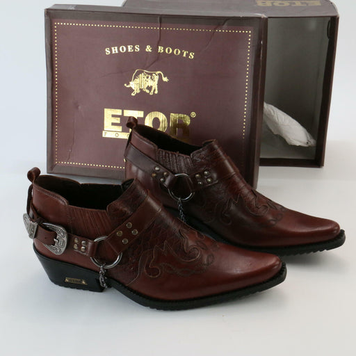Etor Classic Footwear Brown Comfortable Pointed Toe Cowboy Shoes MEN Size 43 - Very Good - Attic Discovery Shop