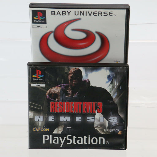 Ultra Rare Rental Version Resident Evil 3 Nemesis PSA 1 Game + Baby Universe - Very Good - Attic Discovery Shop
