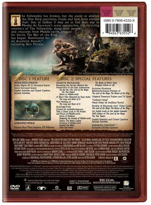 The Lord of the Rings The Two Towers [DVD] [Region 1 Rare US Import] - New Sealed - Attic Discovery Shop
