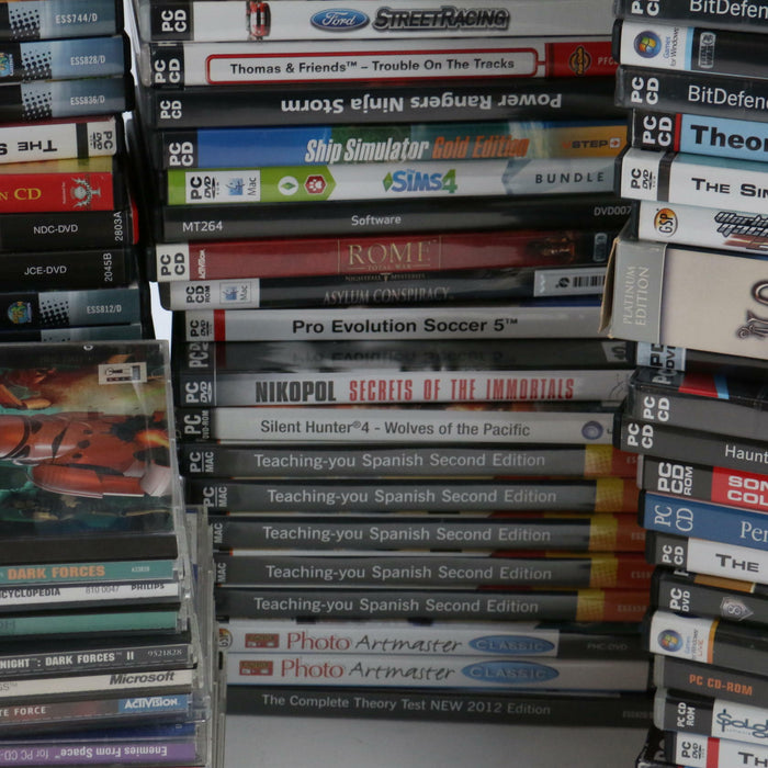 x125+ Old PC Games & Software Large Bundle Joblot Mixed Various Wholesale - Good - Attic Discovery Shop