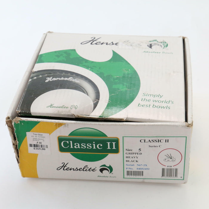 Henselite Classic Deluxe II Lawn Bowls Size 5 Heavy Black x4 Rare Top Gear - Good - Attic Discovery Shop