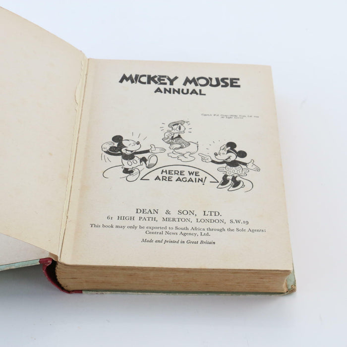 Walt Disney Rare Vintage Mickey Mouse Annual From 1943 - Dean Hardback Book - Good - Attic Discovery Shop