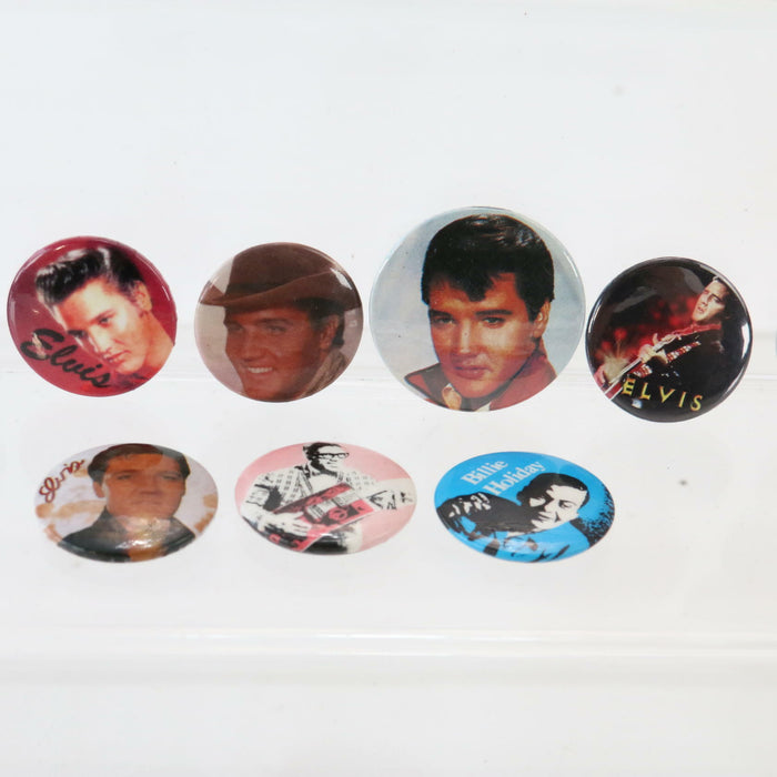 x24 Vintage Metal 1980s 90s Rare Pin Badges Music Lot Elvis Presley, The Beatles - Good - Attic Discovery Shop