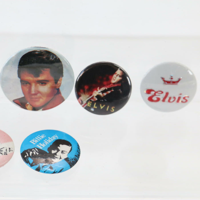 x24 Vintage Metal 1980s 90s Rare Pin Badges Music Lot Elvis Presley, The Beatles - Good - Attic Discovery Shop