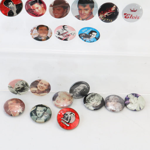 x24 Vintage Metal 1980s 90s Rare Pin Badges Music Lot Elvis Presley, The Beatles - Good - Attic Discovery Shop