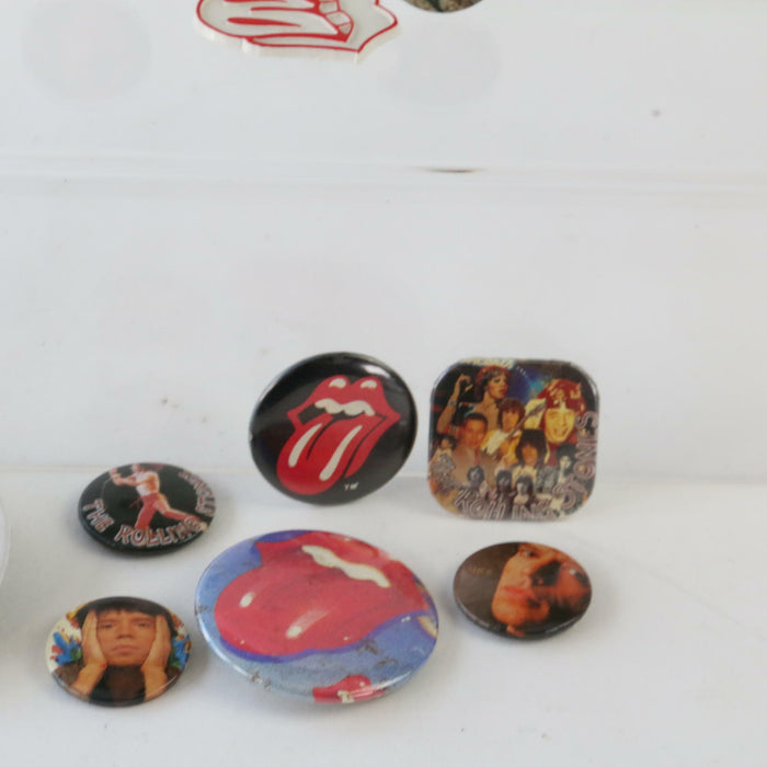 x15 Vintage 1980s 90s Rare Metal Pin Badges Music Lot - The Rolling Stones - Good - Attic Discovery Shop