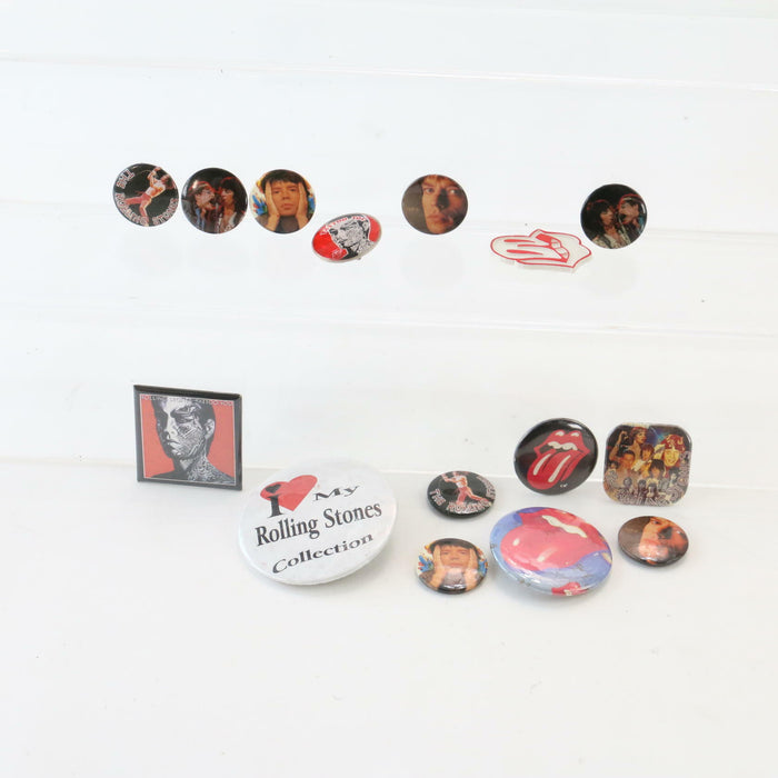 x15 Vintage 1980s 90s Rare Metal Pin Badges Music Lot - The Rolling Stones - Good - Attic Discovery Shop