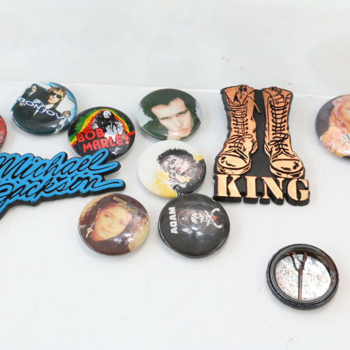 x51 Vintage 1980s Rare Pin Badges Bundle Music Lot U2 Queen Pink Floyd The Who - Good - Attic Discovery Shop