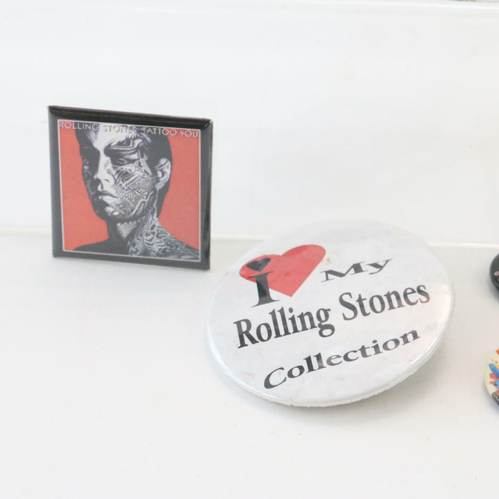 x15 Vintage 1980s 90s Rare Metal Pin Badges Music Lot - The Rolling Stones - Good - Attic Discovery Shop