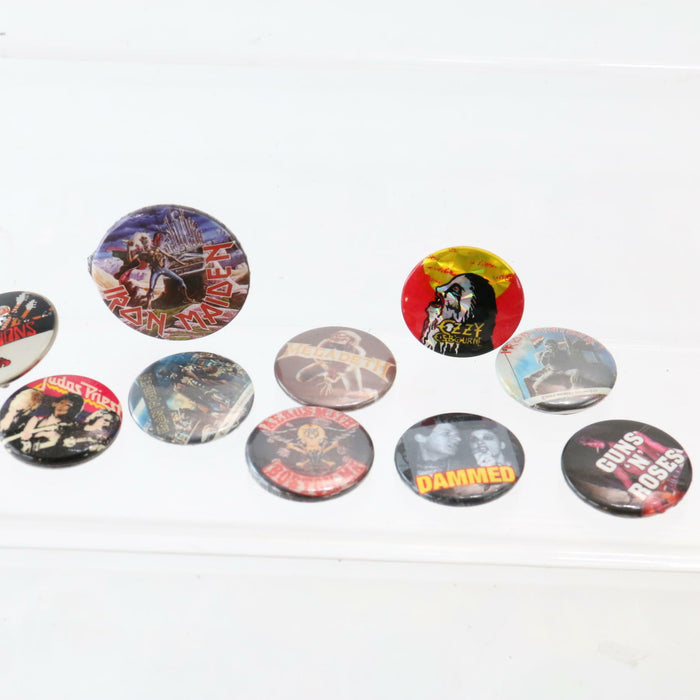 x80 Vintage 1980s 90s Rare Pin Badges Bundle Music Heavy Metal Rock Lot AC/DC .. - Good - Attic Discovery Shop