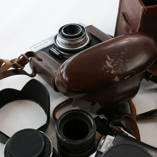 Vintage Cameras Job Lot Bundle inc Lenses, Cases & More Mixed Collection - Good - Attic Discovery Shop