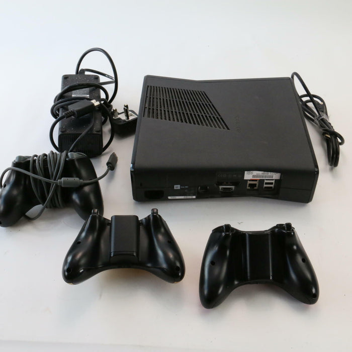 Xbox 360 S Model 1439 (250GB) Games Console + 3 Controllers inc Chrome Bundle - Very Good - Attic Discovery Shop