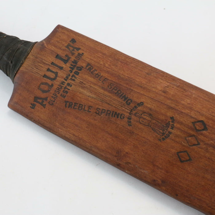 Antique Cricket Bat " Aquila " Rare Cricket Bat Treble Spring Clapshaw & Salmon - Good - Attic Discovery Shop