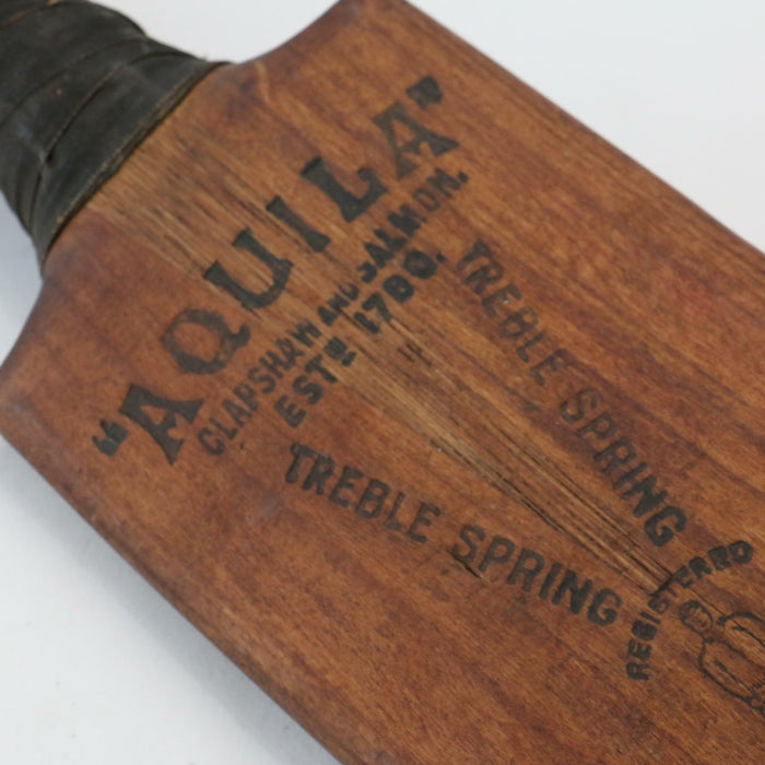 Antique Cricket Bat " Aquila " Rare Cricket Bat Treble Spring Clapshaw & Salmon - Good - Attic Discovery Shop