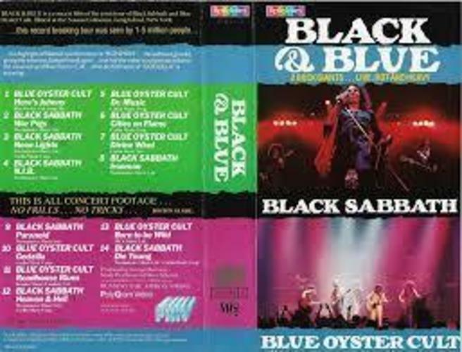 Black Sabbath / Blue Oyster Cult Black & Blue [Rare VHS Video] 14 Track, 85 Min - Very Good - Attic Discovery Shop