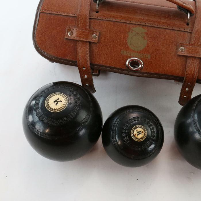 Vintage R.G Lawrie Lawn Bowls Set of 3 plus Rare GreenMaster Quality Carry Case - Good - Attic Discovery Shop