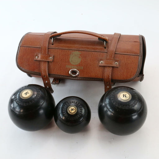 Vintage R.G Lawrie Lawn Bowls Set of 3 plus Rare GreenMaster Quality Carry Case - Good - Attic Discovery Shop