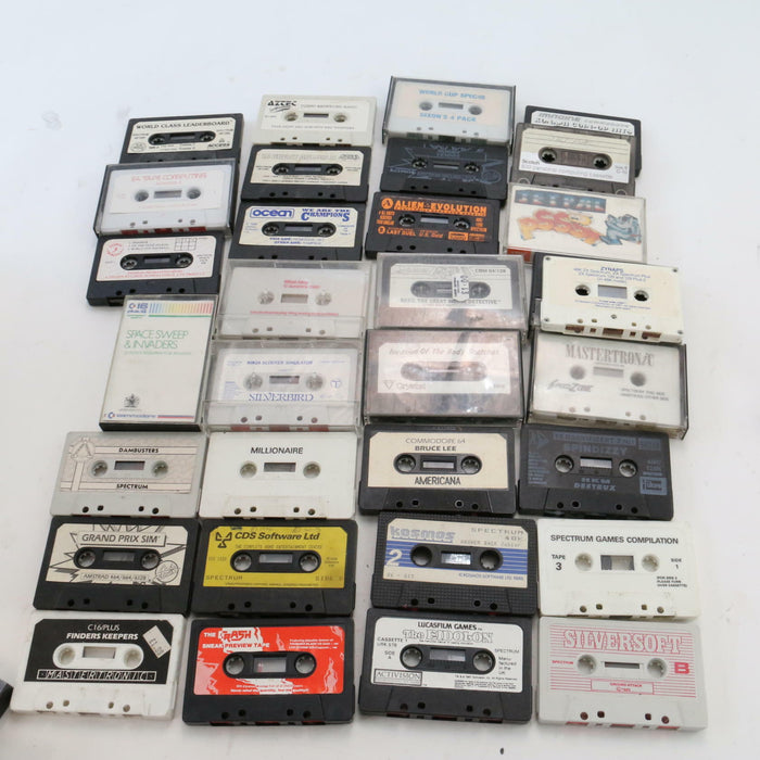 x31 Vintage Retro Video Gaming Cassettes Spectrum C64 etc Games Bundle Joblot - Good - Attic Discovery Shop