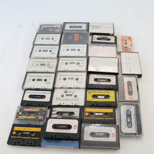 x28 Vintage Retro Video Gaming Cassettes Spectrum C10 C15 etc Games Bundle Lot - Good - Attic Discovery Shop