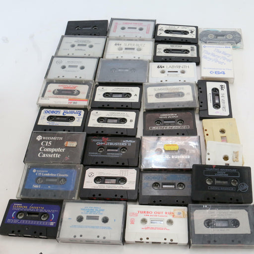 x31 Vintage Retro Video Gaming Cassettes Amstrad C64 etc Games Bundle Job Lot - Good - Attic Discovery Shop