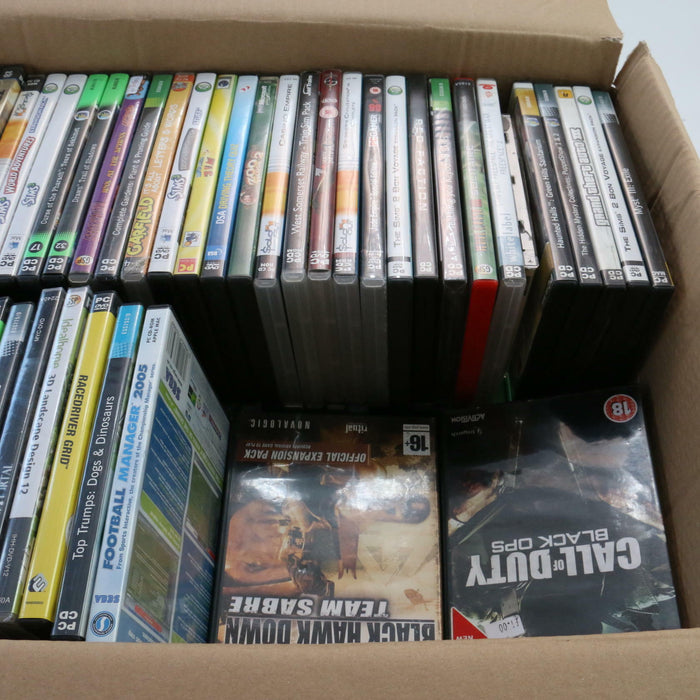 Huge PC Video Games Job Lot Bundle Mixed Large Box Full 2 Layers (approx. 100+) - Attic Discovery Shop