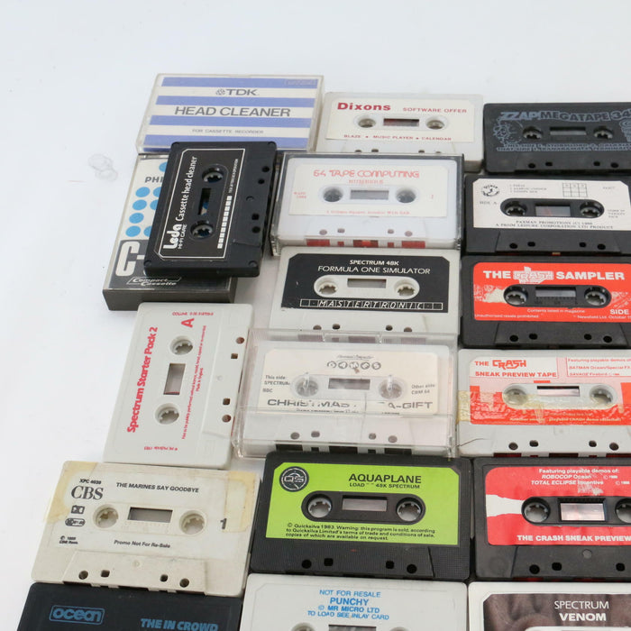 x30 Vintage Retro Video Gaming Cassettes Spectrum C64 etc Games Bundle Job Lot - Good - Attic Discovery Shop