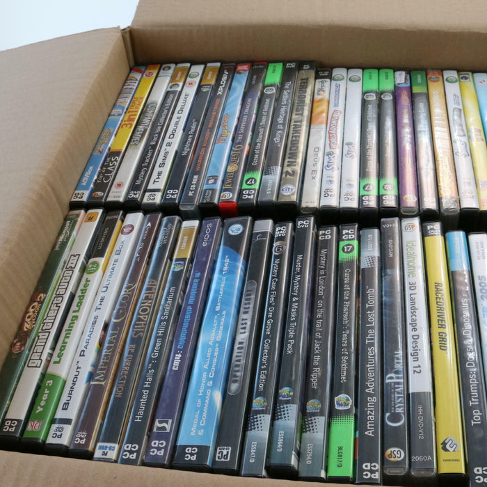 Huge PC Video Games Job Lot Bundle Mixed Large Box Full 2 Layers (approx. 100+) - Attic Discovery Shop