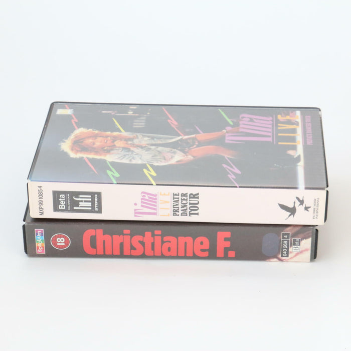 Christiane F. Rare Betamax plus Tina Turner Live / Bowie Dancer Tour x2 Tapes - Very Good - Attic Discovery Shop