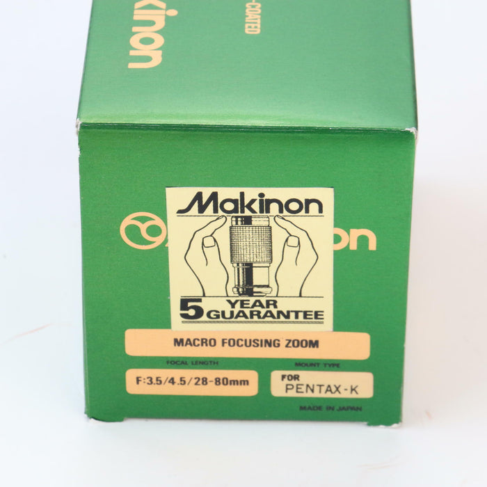 MAKINON 28-80mm Zoom MACRO f3.5-4.5 For Pentax K Camera Lens Rare (VGC) Boxed - Very Good - Attic Discovery Shop