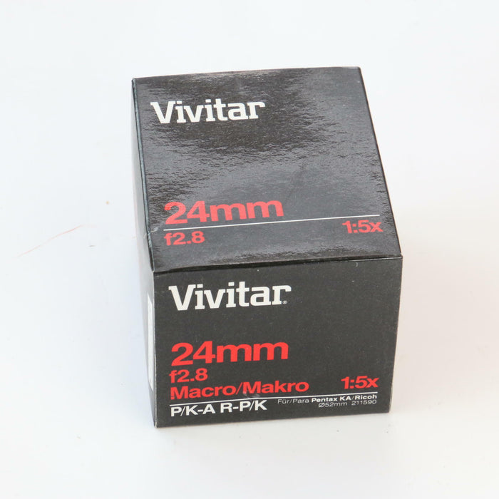 Vivitar 24mm F/2.8 Manual Focus 52 Wide Angle Macro Lens 1:5x Boxed (Near Mint) - Attic Discovery Shop