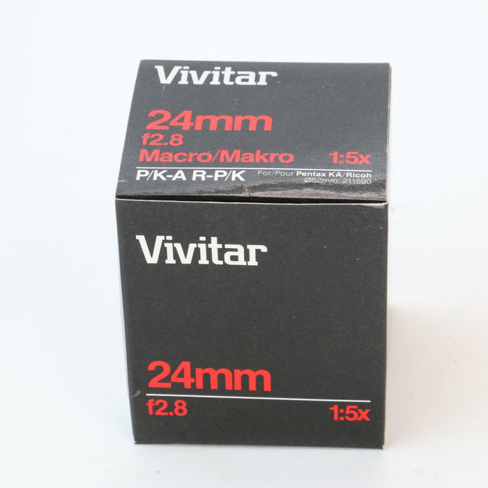 Vivitar 24mm F/2.8 Manual Focus 52 Wide Angle Macro Lens 1:5x Boxed (Near Mint) - Attic Discovery Shop