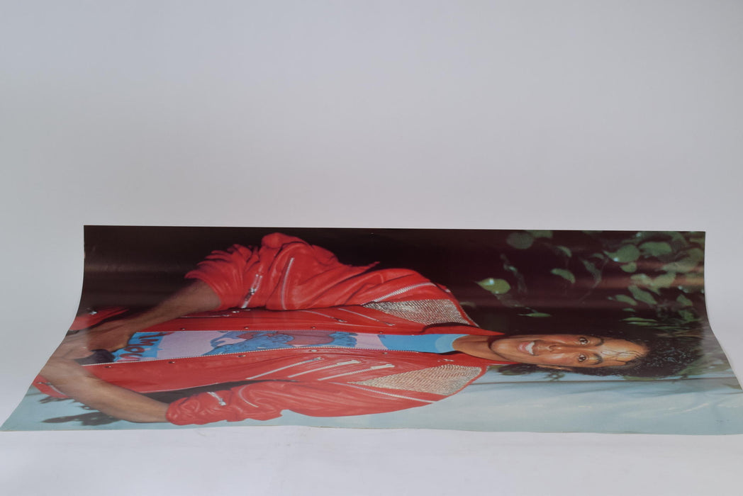 Michael Jackson Red Jacket Vintage 1980s Poster Original 80's Rare Music Print - Good - Attic Discovery Shop