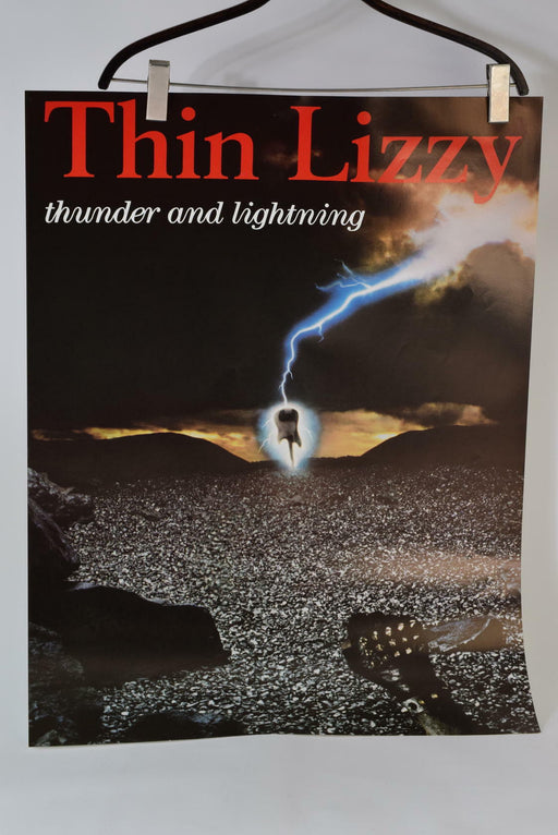 Thin Lizzy Poster Vintage 1980s Original Printed In 80's Rare Music Memorabilia - Good - Attic Discovery Shop