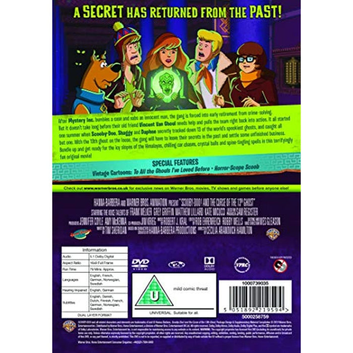 Scooby-Doo: And The Curse Of The 13th Ghost [DVD] [2019] [Region 2] - New Sealed - Attic Discovery Shop