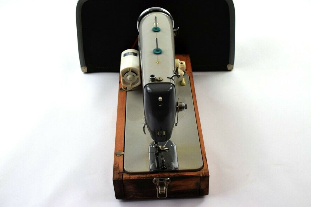 Vintage Old YDK Sapphire Sewing Machine 260A Wooden Base & Foot Pedal Ref#K - Very Good - Attic Discovery Shop